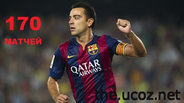 Xavi "Barcelona" safida kapitan sifatida 170-o'yinini o'tkazdi.